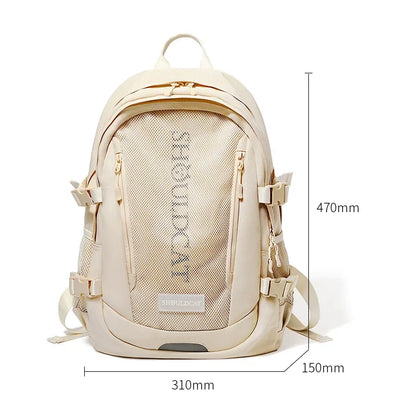 Fashion Student Schoolbag Large Capacity Unisex Travel Portable Backpack High Quality Personality Lightweight Bag Korean Style