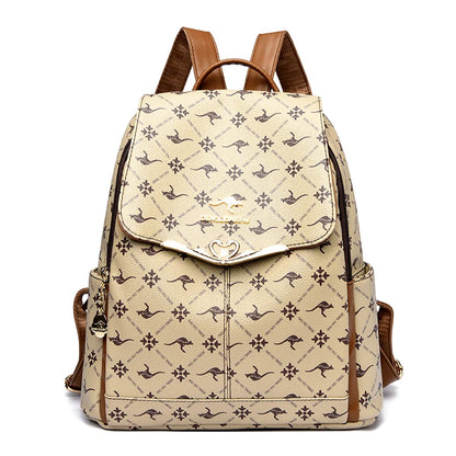 Fashion Student Schoolbag Travelling Bag High Quality PU Leather Classic Flower Backpack Bags Foreign Trade Bag Women Backpack