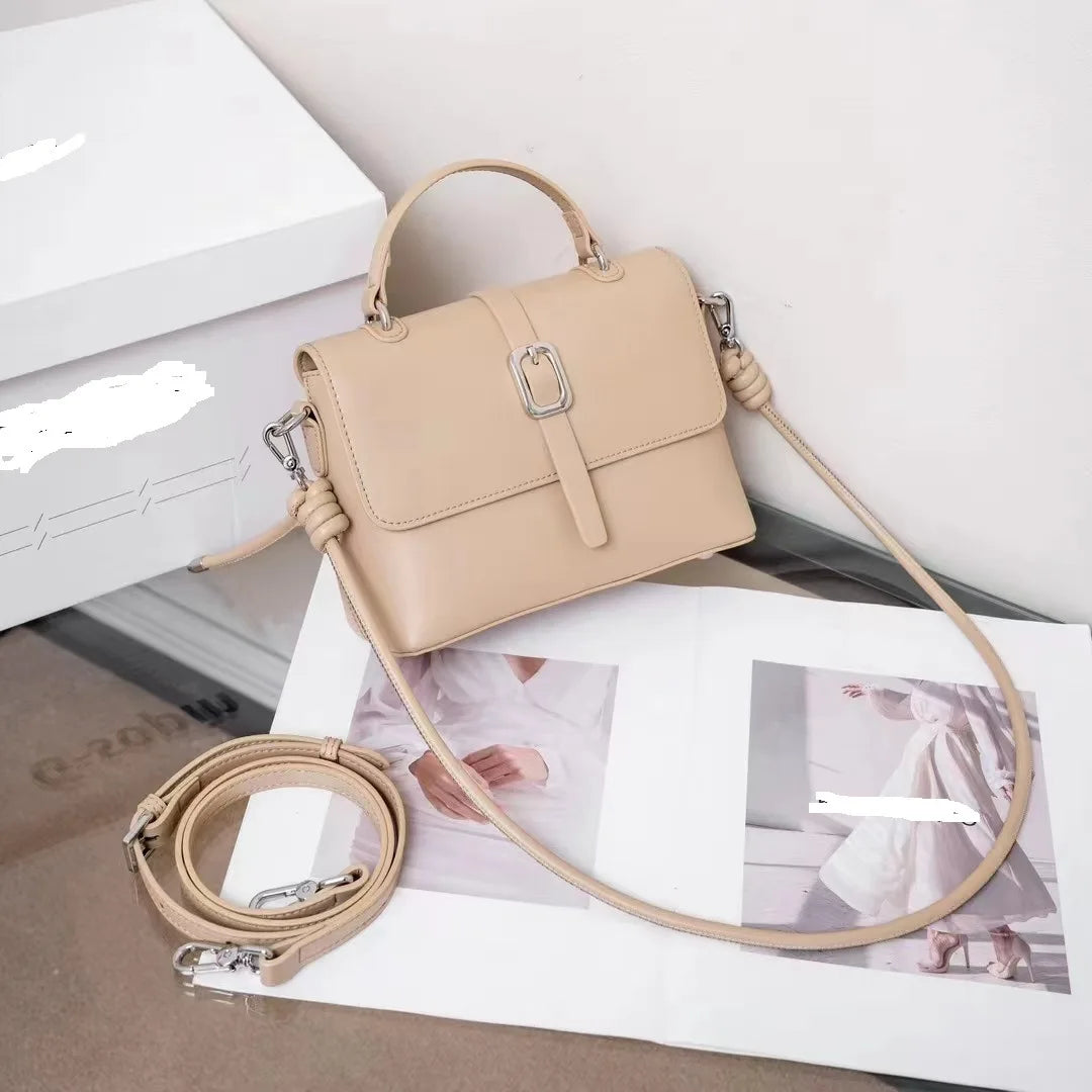 Fashion Tassel Genuine Leather Crossbody Bags Lady 2024 New Solid All-match Handbags Female Large Capacity Commuter Bolsas Mujer