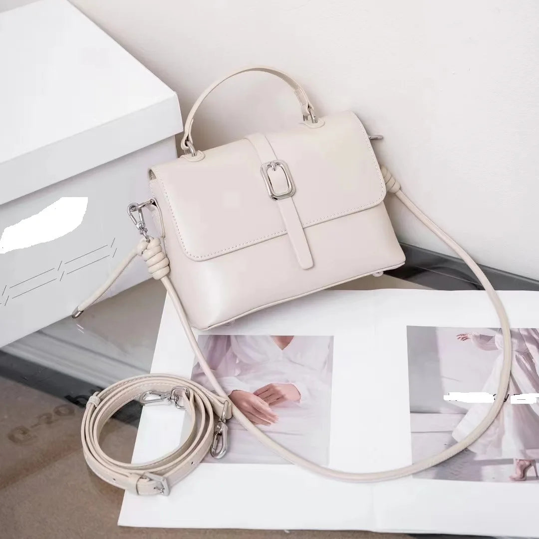 Fashion Tassel Genuine Leather Crossbody Bags Lady 2024 New Solid All-match Handbags Female Large Capacity Commuter Bolsas Mujer