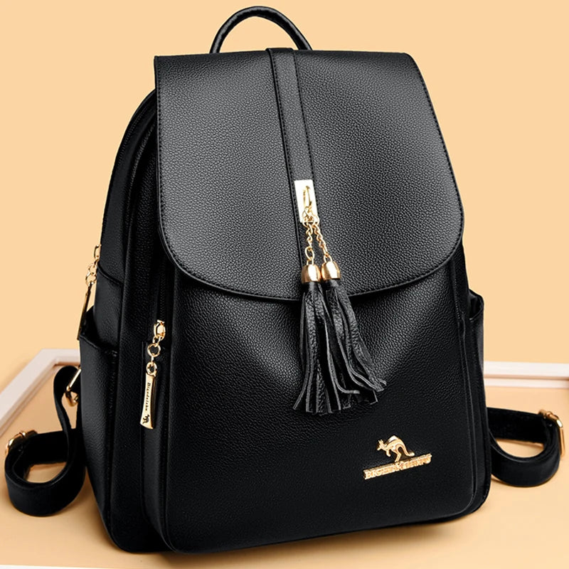 Fashion Tassel Lady High Capacity Backpacks Simplicity Women’s Laptop SchoolBags Girl Travel Bags Multifunctional Shoulder Bag
