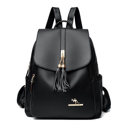 Fashion Tassel Lady High Capacity Backpacks Simplicity Women’s Laptop SchoolBags Girl Travel Bags Multifunctional Shoulder Bag
