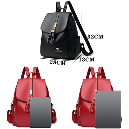 Fashion Tassel Lady High Capacity Backpacks Simplicity Women’s Laptop SchoolBags Girl Travel Bags Multifunctional Shoulder Bag
