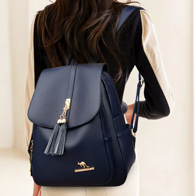 Fashion Tassel Lady High Capacity Backpacks Simplicity Women’s Laptop SchoolBags Girl Travel Bags Multifunctional Shoulder Bag