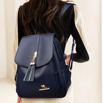 Fashion Tassel Lady High Capacity Backpacks Simplicity Women’s Laptop SchoolBags Girl Travel Bags Multifunctional Shoulder Bag