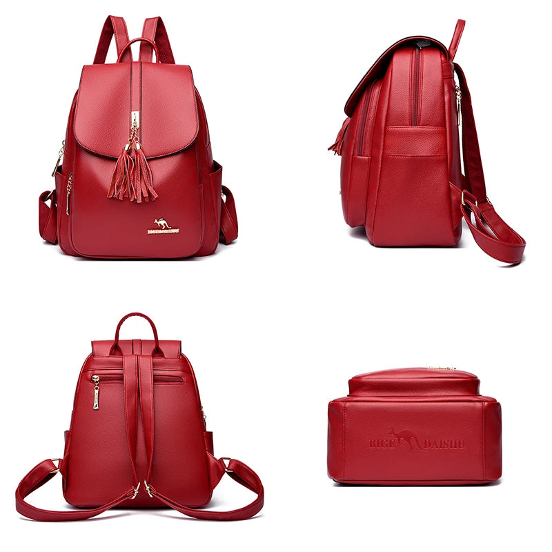 Fashion Tassel Lady High Capacity Backpacks Simplicity Women’s Laptop SchoolBags Girl Travel Bags Multifunctional Shoulder Bag