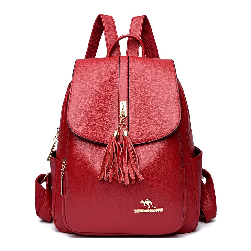 Fashion Tassel Lady High Capacity Backpacks Simplicity Women’s Laptop SchoolBags Girl Travel Bags Multifunctional Shoulder Bag