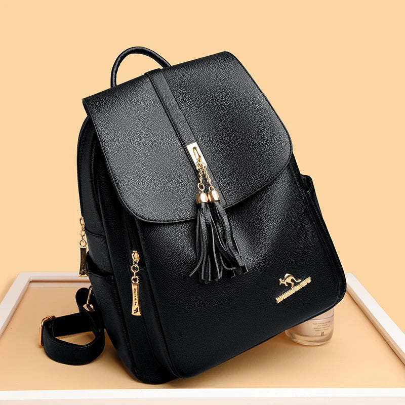 Fashion Tassel Lady High Capacity Backpacks Simplicity Women’s Laptop SchoolBags Girl Travel Bags Multifunctional Shoulder Bag
