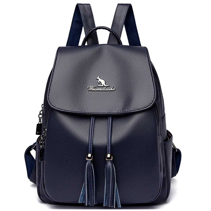 Fashion Tassels Backpack Women Soft Leather Backpack Female High Quality Travel Back Pack School Backpacks for Girls Sac A Dos