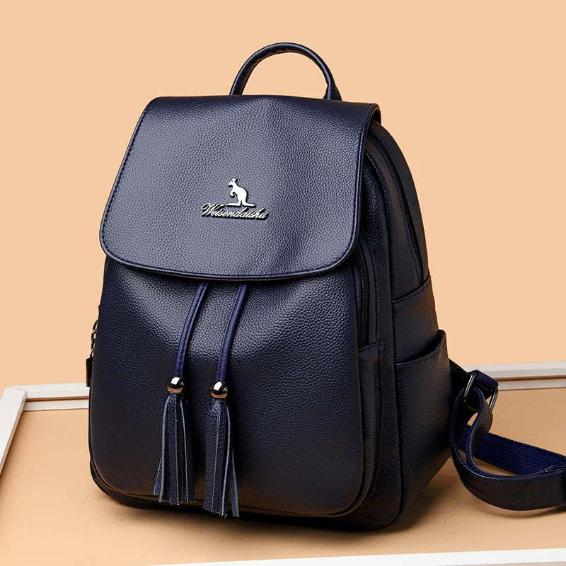 Fashion Tassels Backpack Women Soft Leather Backpack Female High Quality Travel Back Pack School Backpacks for Girls Sac A Dos