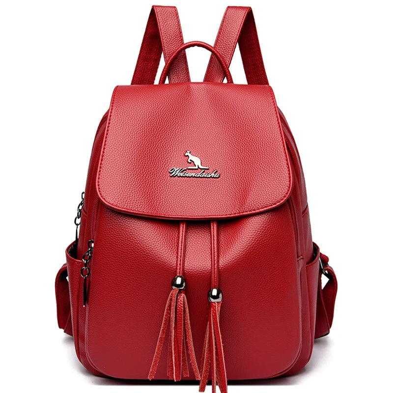 Fashion Tassels Backpack Women Soft Leather Backpack Female High Quality Travel Back Pack School Backpacks for Girls Sac A Dos