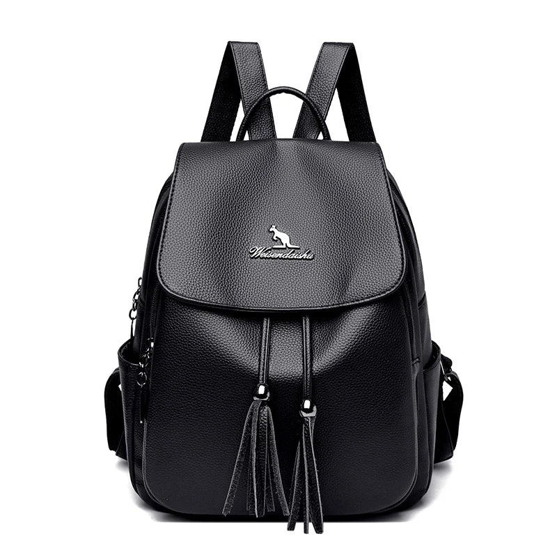 Fashion Tassels Backpack Women Soft Leather Backpack Female High Quality Travel Back Pack School Backpacks for Girls Sac A Dos