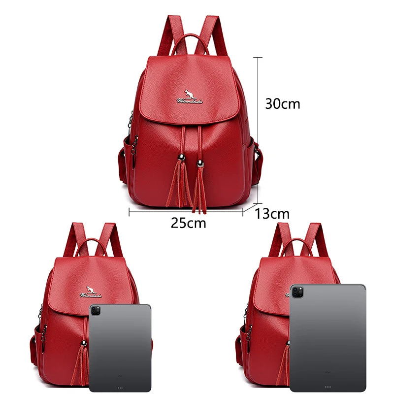 Fashion Tassels Backpack Women Soft Leather Backpack Female High Quality Travel Back Pack School Backpacks for Girls Sac A Dos