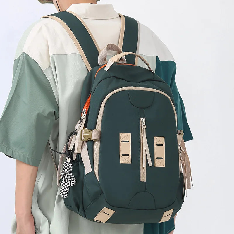 Fashion Teenager Green New Backpack Lady Men High Capacity Women Leisure Book Bag Girl Boy Travel School Male Female College Bag
