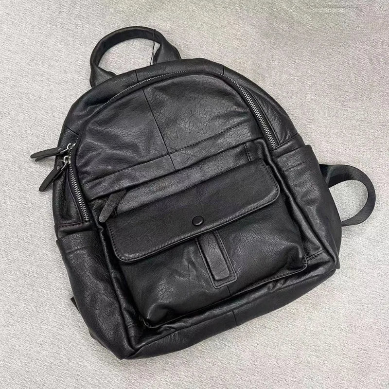 Fashion Trend All-match Soft Leather Backpacks Versatile Large Capacity Practical Travel Shoulder Bag High Quality Handbags