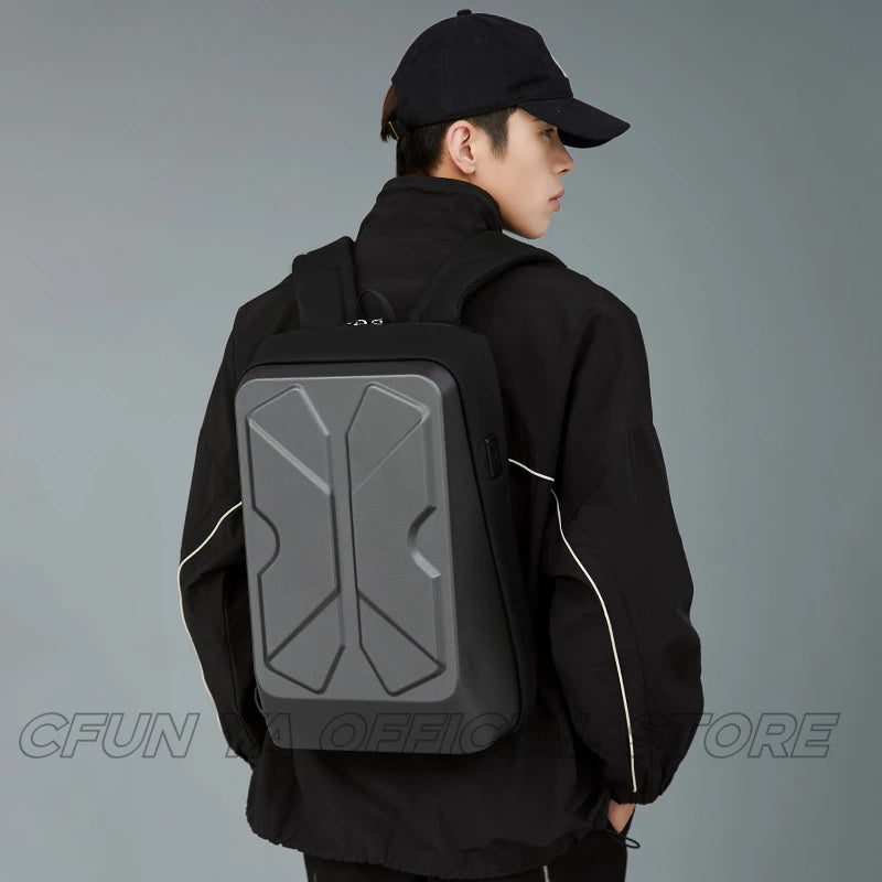 Fashion Trend Luxury Hard Shell Business Backpack For Men 15.6 Inch Laptop Backpacks Travel Rucksack College Student Schoolbag