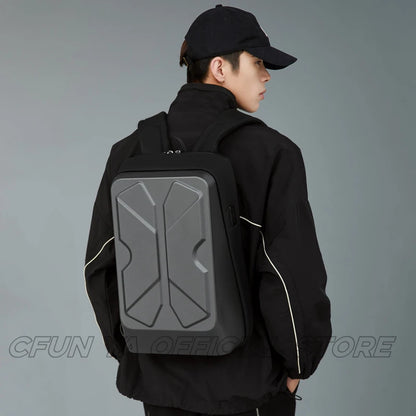 Fashion Trend Luxury Hard Shell Business Backpack For Men 15.6 Inch Laptop Backpacks Travel Rucksack College Student Schoolbag