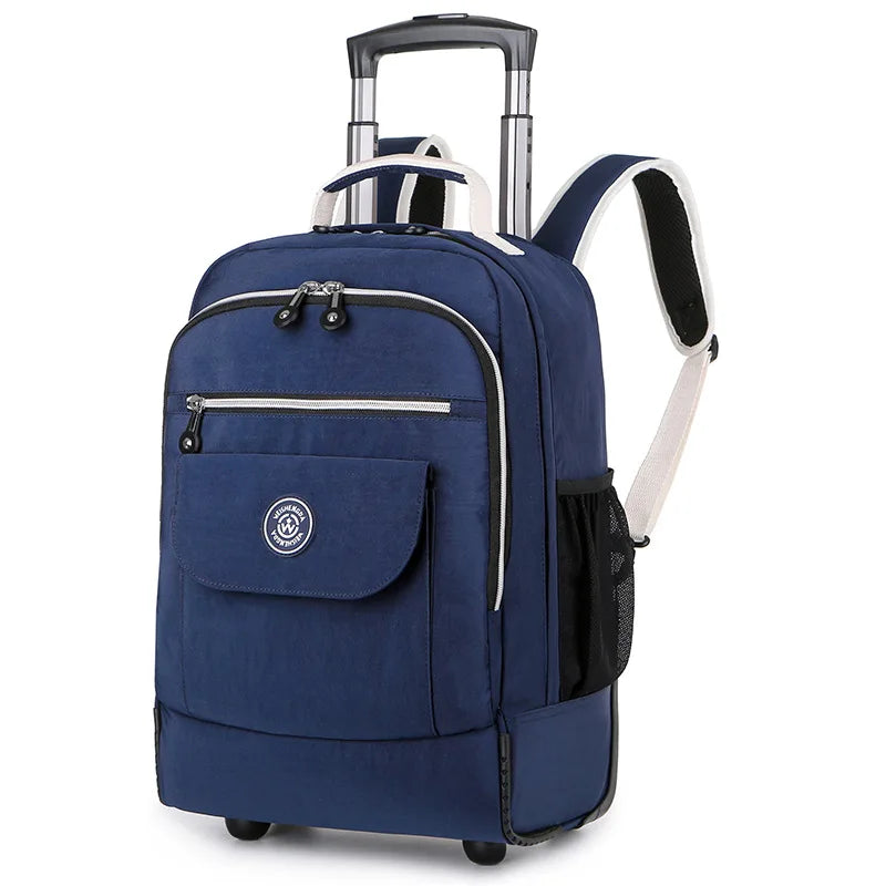 Fashion Trolley Luggage Backpack With Wheels Travel Large Capacity Trolley Bags Rolling Bag Business Laptop Schoolbag