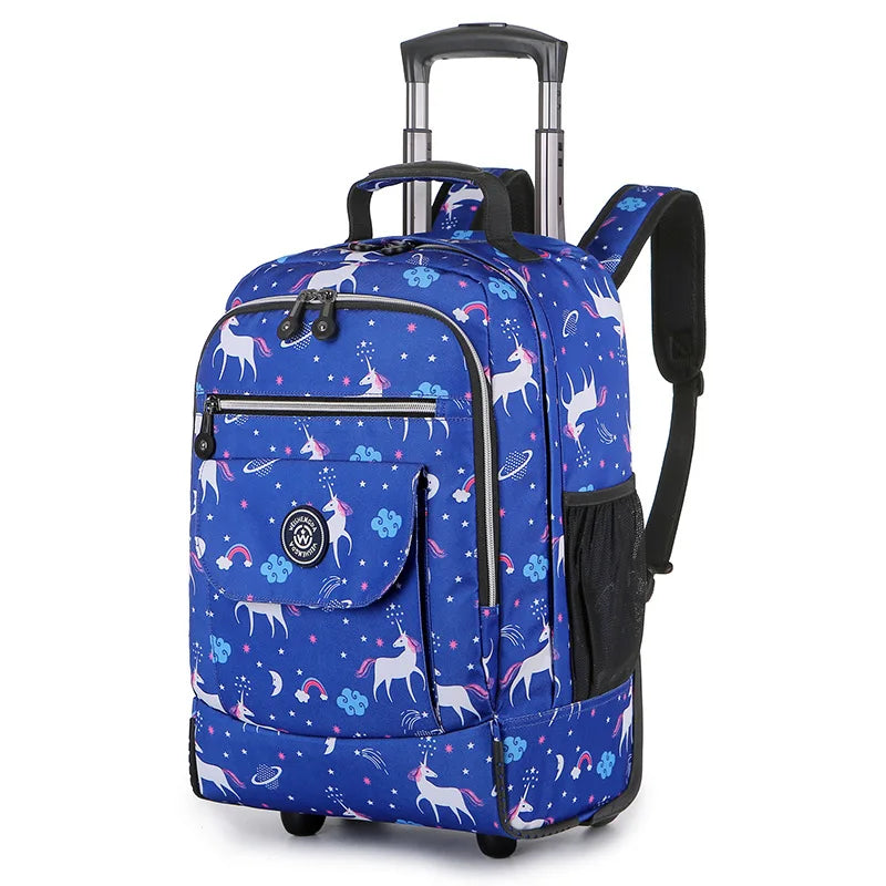 Fashion Trolley Luggage Backpack With Wheels Travel Large Capacity Trolley Bags Rolling Bag Business Laptop Schoolbag