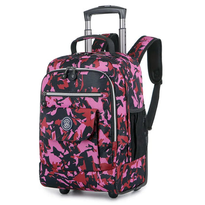 Fashion Trolley Luggage Backpack With Wheels Travel Large Capacity Trolley Bags Rolling Bag Business Laptop Schoolbag