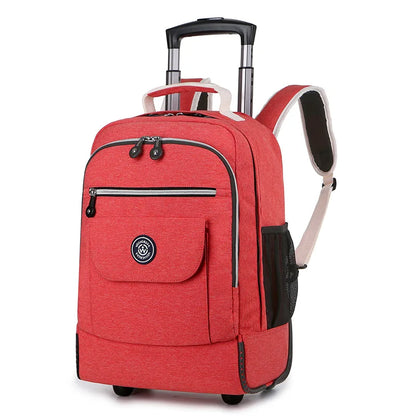 Fashion Trolley Luggage Backpack With Wheels Travel Large Capacity Trolley Bags Rolling Bag Business Laptop Schoolbag