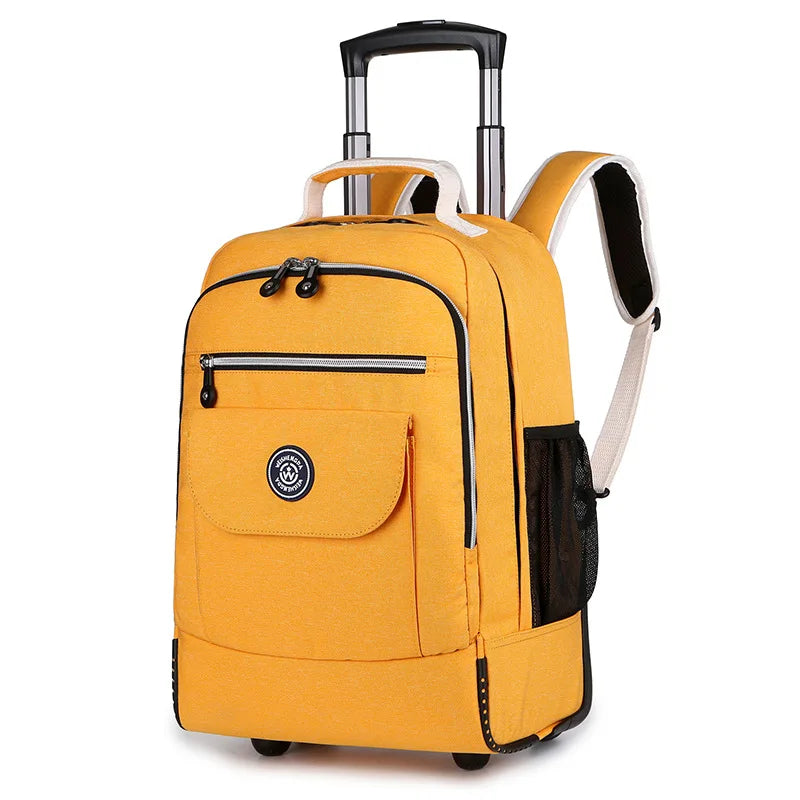 Fashion Trolley Luggage Backpack With Wheels Travel Large Capacity Trolley Bags Rolling Bag Business Laptop Schoolbag
