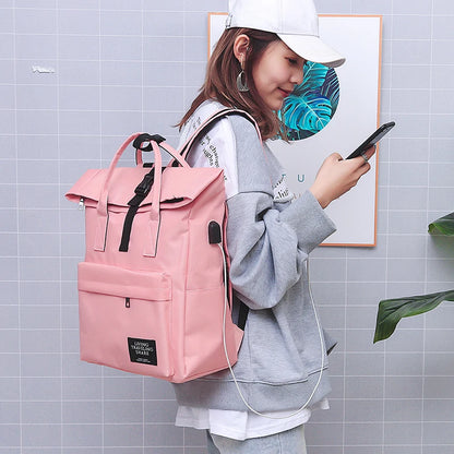 Fashion USB Laptop Backpack For Women Men Shoulder Bags SchoolBag Female Mochila Backpacks For Teenage Girls Travel Rucksack
