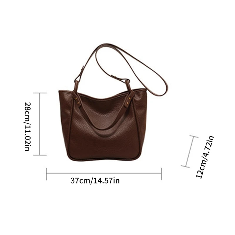 Fashion Underarm Tote Large Shoulder Bag Handbag Solid Color Crossbody Tote