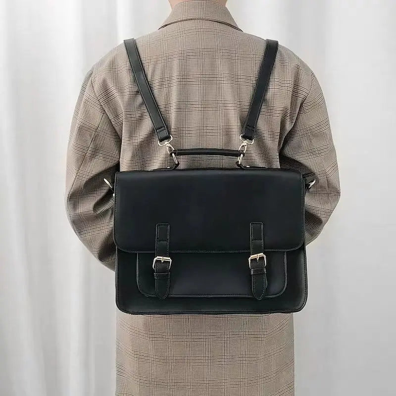 Fashion Unisex Retro Basic Briefcases Backpacks Handbags Women Students School Bottom Studs Satchel Shoulder Bags