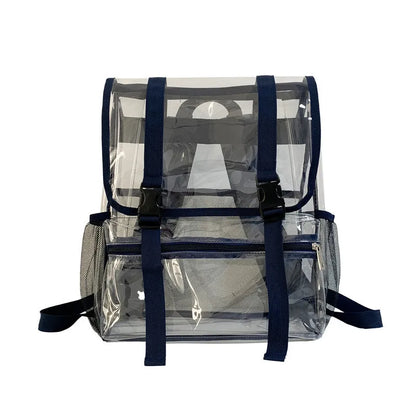Fashion Unsex Backpacks Women Girls Transparent PVC Backpacks Multiple Pockets Waterproof Pouch Bags ShoulderBags