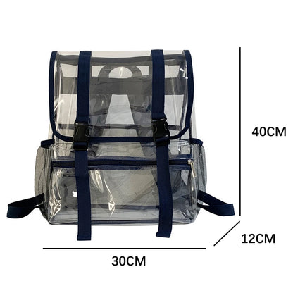Fashion Unsex Backpacks Women Girls Transparent PVC Backpacks Multiple Pockets Waterproof Pouch Bags ShoulderBags