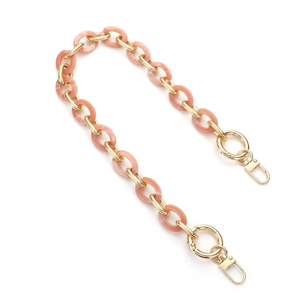 Fashion Versatile Acrylic Handmade Chain Women's Bag Metal Accessories Single Shoulder Strap