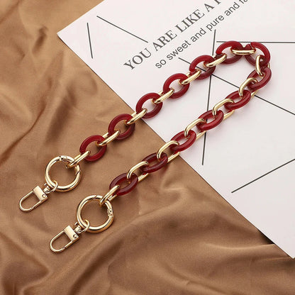 Fashion Versatile Acrylic Handmade Chain Women's Bag Metal Accessories Single Shoulder Strap