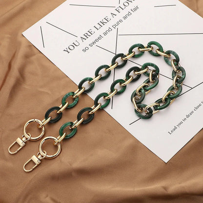 Fashion Versatile Acrylic Handmade Chain Women's Bag Metal Accessories Single Shoulder Strap
