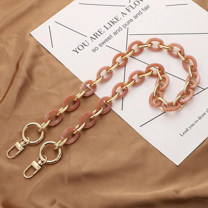 Fashion Versatile Acrylic Handmade Chain Women's Bag Metal Accessories Single Shoulder Strap