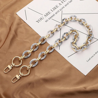 Fashion Versatile Acrylic Handmade Chain Women's Bag Metal Accessories Single Shoulder Strap
