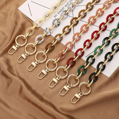 Fashion Versatile Acrylic Handmade Chain Women's Bag Metal Accessories Single Shoulder Strap