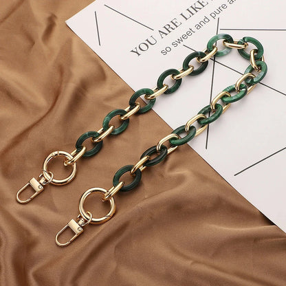 Fashion Versatile Acrylic Handmade Chain Women's Bag Metal Accessories Single Shoulder Strap