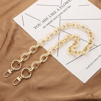 Fashion Versatile Acrylic Handmade Chain Women's Bag Metal Accessories Single Shoulder Strap