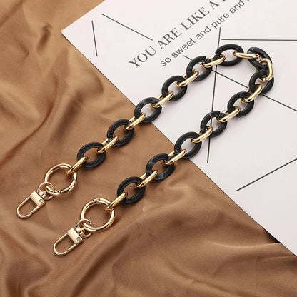 Fashion Versatile Acrylic Handmade Chain Women's Bag Metal Accessories Single Shoulder Strap