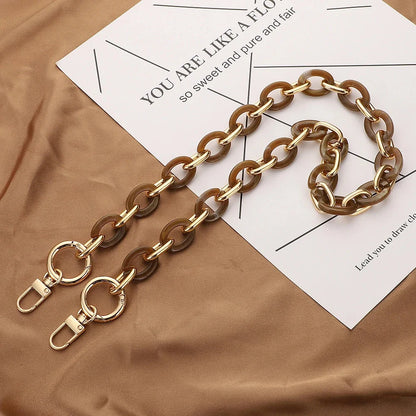 Fashion Versatile Acrylic Handmade Chain Women's Bag Metal Accessories Single Shoulder Strap