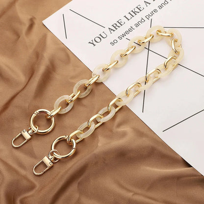 Fashion Versatile Acrylic Handmade Chain Women's Bag Metal Accessories Single Shoulder Strap