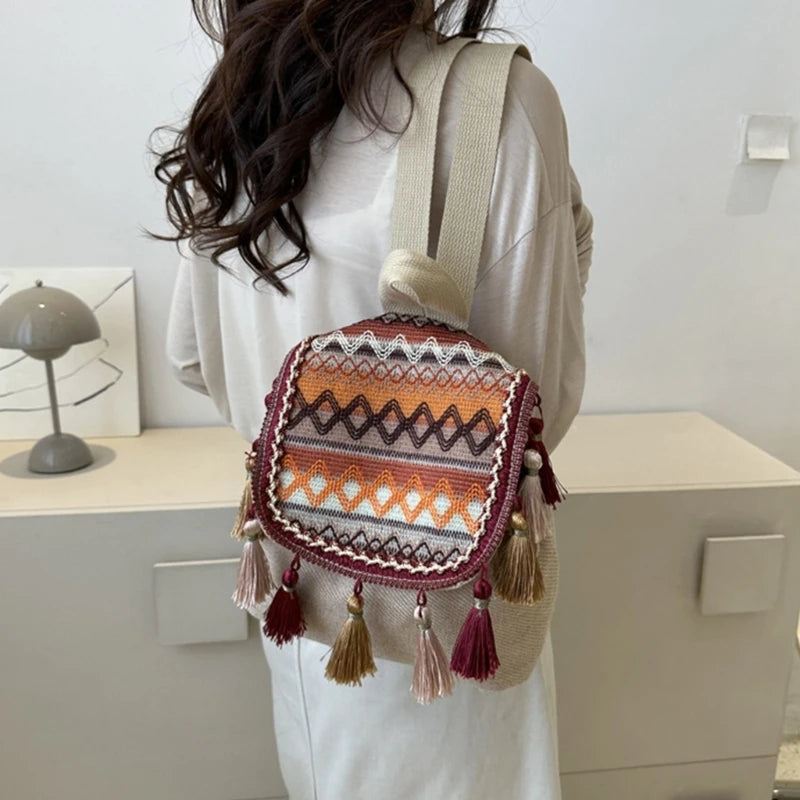 Fashion Versatile Backpack Double Strap Shoulder Bag Large Capacity Travel Bag