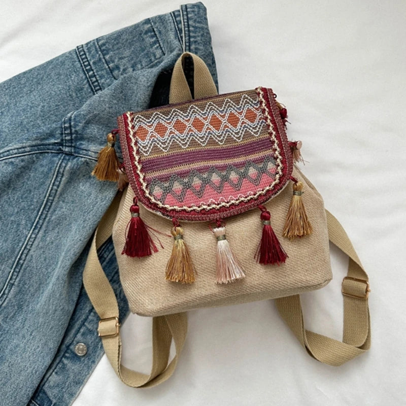 Fashion Versatile Backpack Double Strap Shoulder Bag Large Capacity Travel Bag