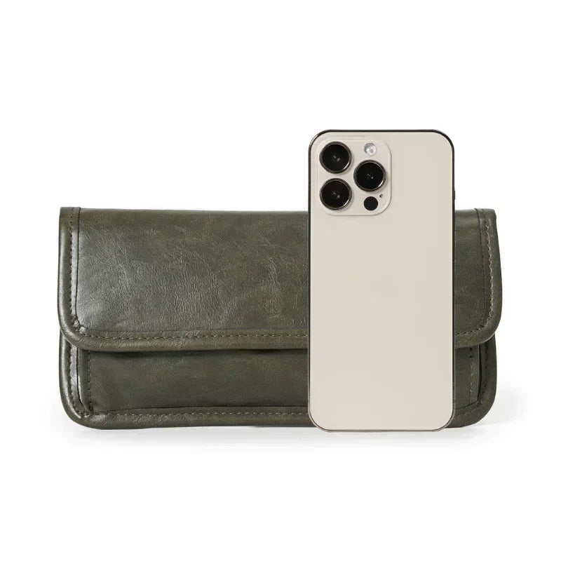 Fashion Vinatge Men's Clutches Medium Long Wallets Men Clutch Handbags Solid Soft Leather Clutch Multi-card Coin Purses Wallets