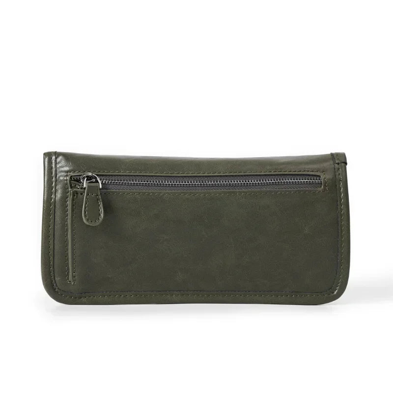 Fashion Vinatge Men's Clutches Medium Long Wallets Men Clutch Handbags Solid Soft Leather Clutch Multi-card Coin Purses Wallets