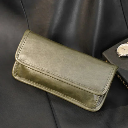 Fashion Vinatge Men's Clutches Medium Long Wallets Men Clutch Handbags Solid Soft Leather Clutch Multi-card Coin Purses Wallets