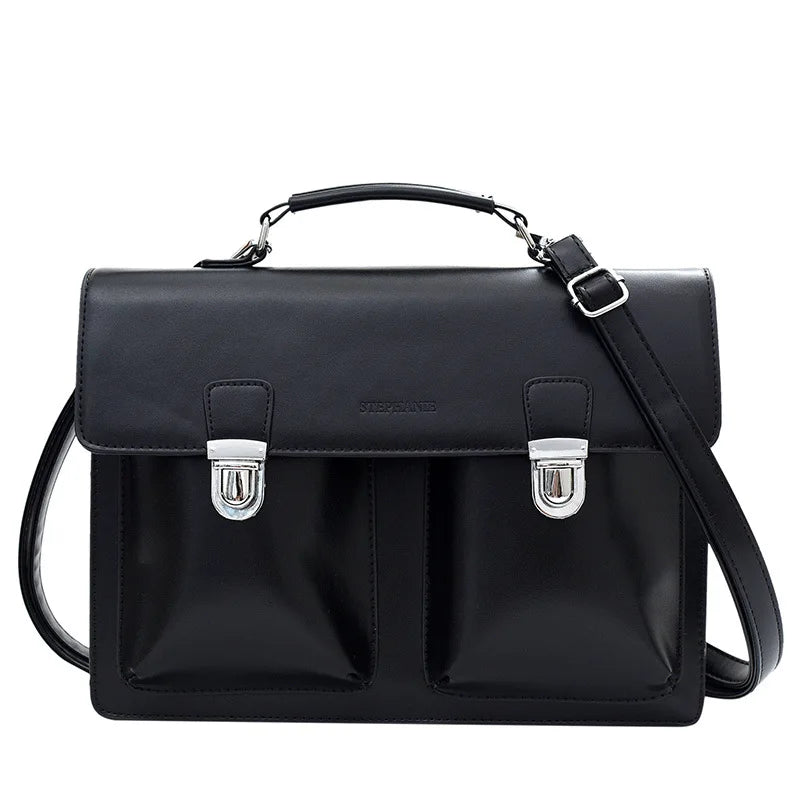 Fashion Vingate Style Women OL Minimalist Backpacks Girl High-Capacity HandBags Briefcase Silvery Shoulder Bags
