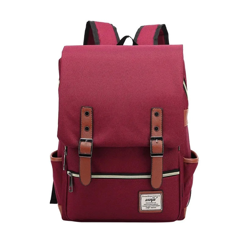 Fashion Vintage Laptop Backpack Women Canvas Bags Men canvas Travel Leisure Backpacks Retro Casual Bag School Bags For Teenager#