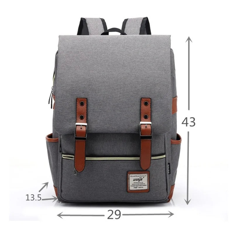 Fashion Vintage Laptop Backpack Women Canvas Bags Men canvas Travel Leisure Backpacks Retro Casual Bag School Bags For Teenager#